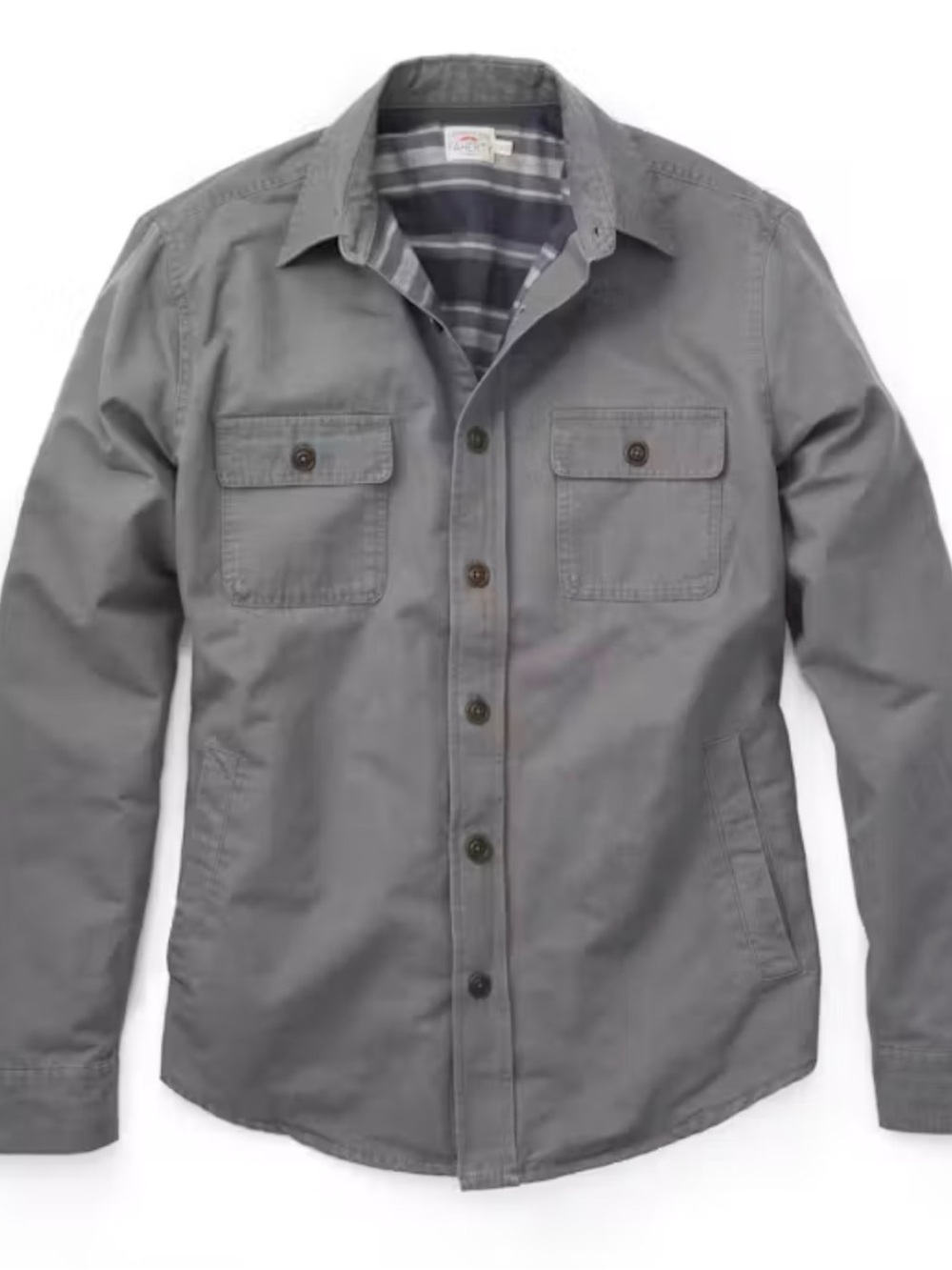 Men's Gray blanket lined Button-Up Utility Shirt